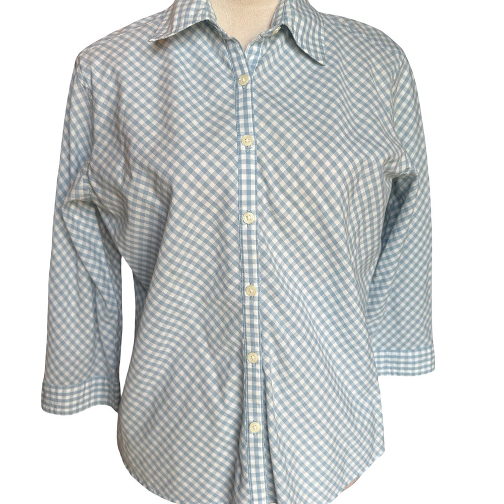 Van Heusen Light Blue Gingham  Blouse